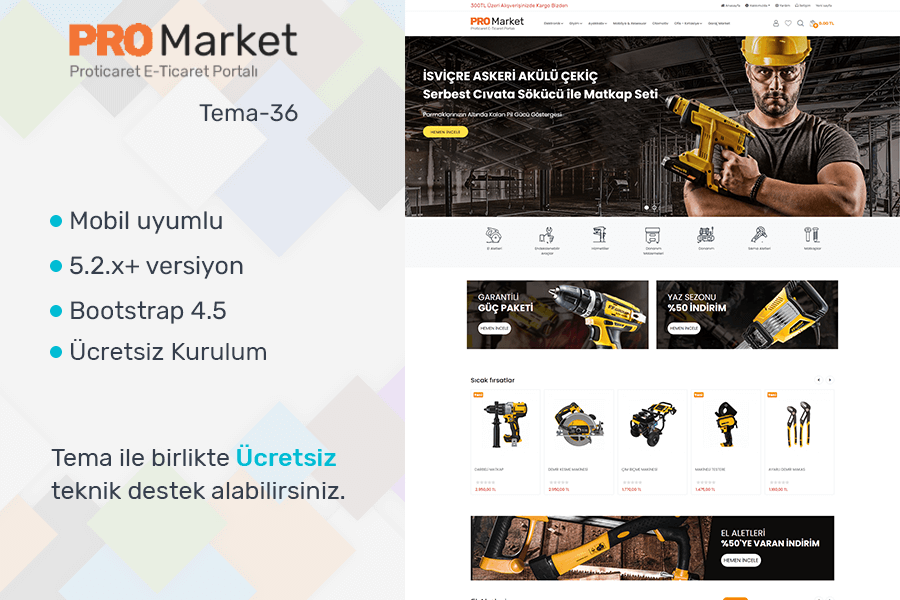 ProTicaret  Hırdavat - Yedek Parça  Teması 36